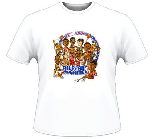 1987 Basketball All Star Game Caricature T Shirt  