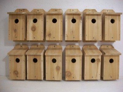 12 BLUEBIRD BIRDHOUSES CEDAR WOOD BIRD HOUSE NEST BOX  