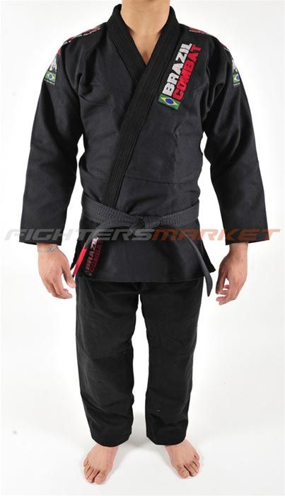 BRAZIL COMBAT JIU JITSU LIGHT GI   Black A4 bjj kimono  