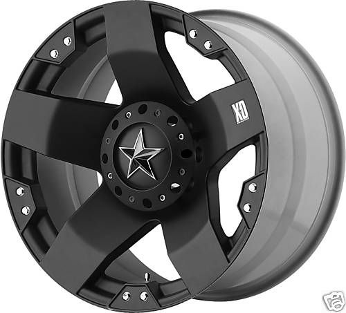 24 BLACK XD ROCKSTAR WHEELS 8X6.5  44MM CHEVY DODGE  