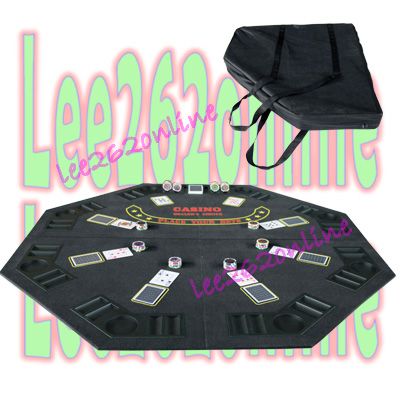 Folding Octagon Table Top Blackjack Texas Holdem Poker 48  