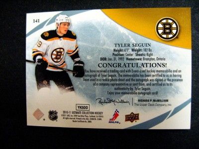 TYLER SEGUIN 2010 11 AUTO PATCH 6/25 RC ULTIMATE COLLECTION UD 3 COL 