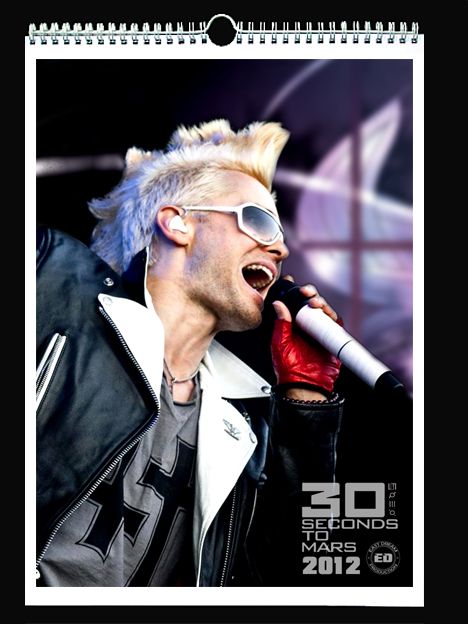 JARED LETO WALL CALENDAR 2012 30 Seconds To Mars  