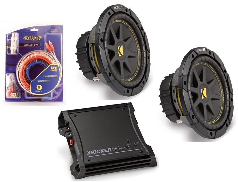 KICKER COMPLETE CAR AUDIO SYSTEM (2)C12 SUBS & ZX400.1  