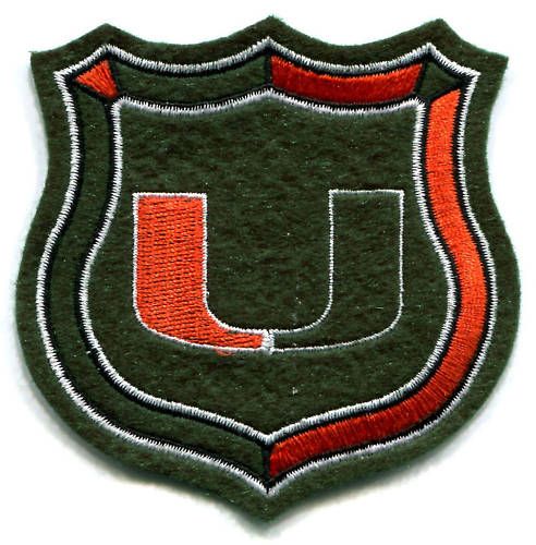 MIAMI HURRICANES NCAA COLLEGE 3 3/8 SHIELD LOGO PATCH  