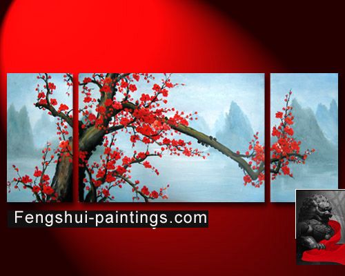 Abstract Art Feng Shui Oil Painting Plum Blossom Flower  