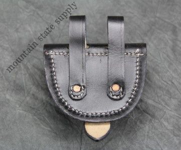 Civil War Black Leather Musket Rifle Percussion Cap Pouch 