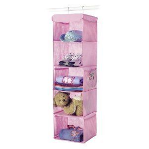 Closet Hanging 5 Shelf Pink Close Organizer Storage  