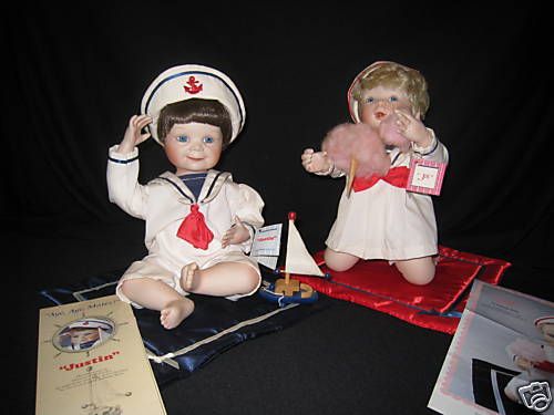 Jill & Justin collectible porcelain dolls Danbury Mint  