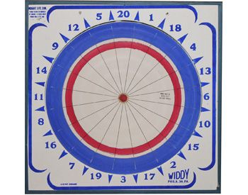 Genuine WIDDY WhiteRed/Blue Paper Dart Board for Steel Tip Darts   NEW 