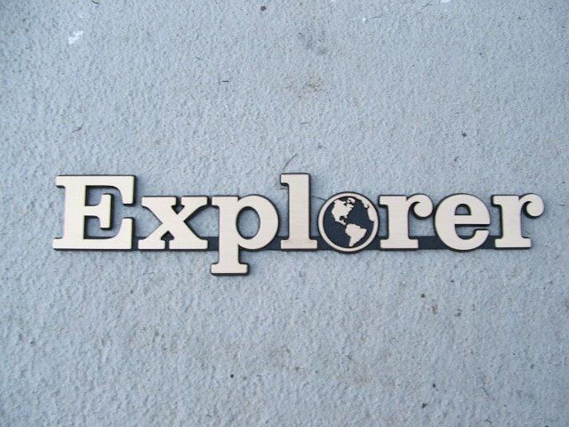 EXPLORER CONVERSION VAN NEW OLD STOCK BADGE GOLD EMBLEM NEW EXPRESS 