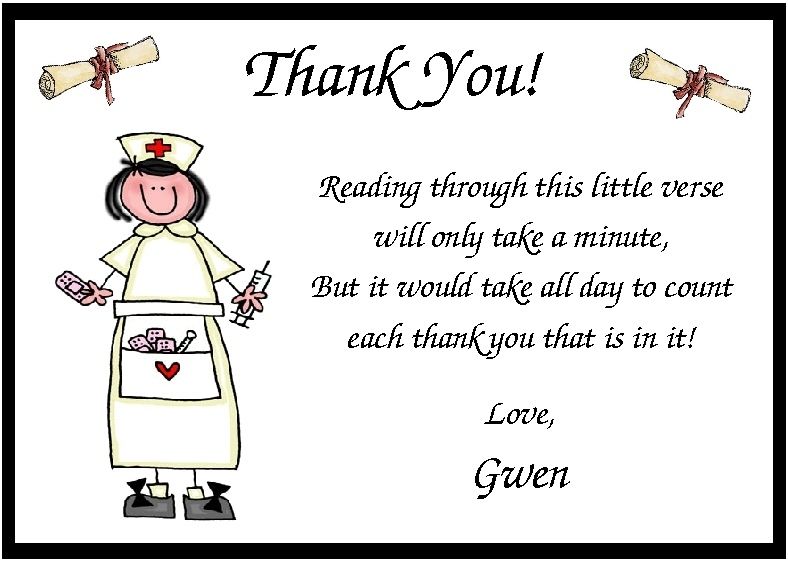 Personalized Nurse Graduation Thank You Cards  