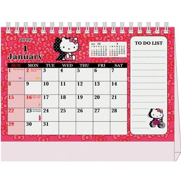 sanrio hello kitty 2012 desk calendar planner cute hello kitty desk 