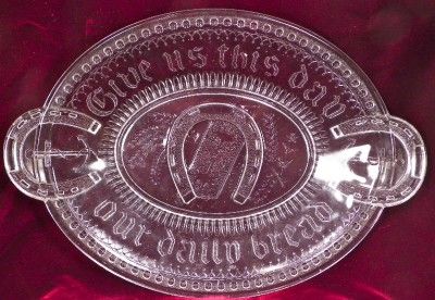   Antique 1881 HORSESHOE GOOD LUCK PRAYER RUG BREAD TRAY Scarce EX COND