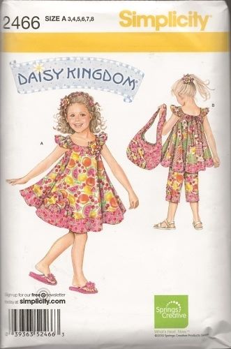 Childs Daisy Kingdom Dress, Top, Capri Pants, Tote, Headband and 