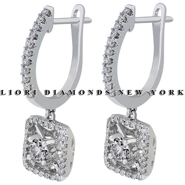 50 CARAT G VS2 NATURAL DIAMOND DROP EARRINGS 18K  