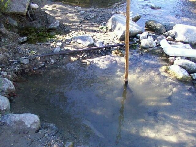 La Trap sluice setup by the hole to feed with the 3 inch super gold 