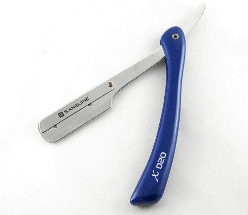 Shaving Razor Shavette FREE Disposable Blades BLUE XD20  