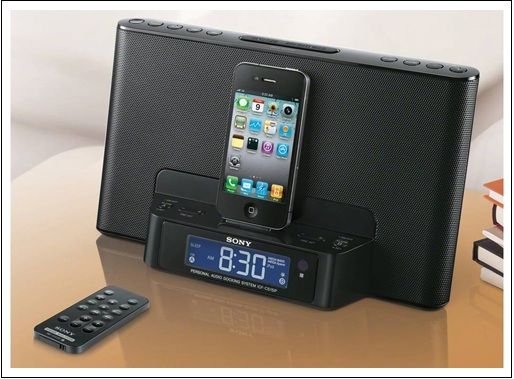   SPEAKER ICFDS15IP IPOD IPHONE CLOCK FM RADIO REMOTE ALARM MEGABASS NEW