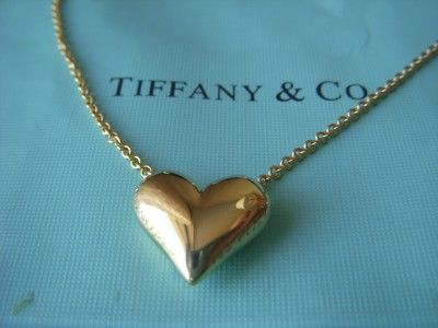 Tiffany & Co. 18K Gold Platinum Diamond Etoile Heart Necklace  