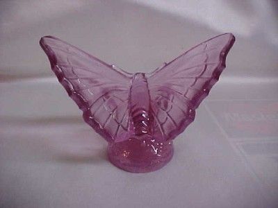 Fenton Art Glass Pink Chiffon Butterfly Figurine MIB  