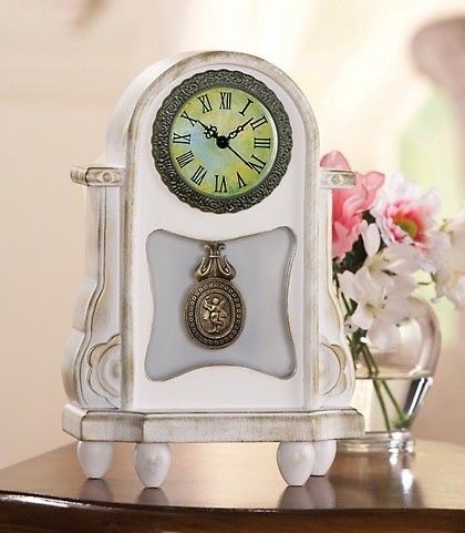 Vintage Design White Floral Floor Clock 32 Tall NEW  