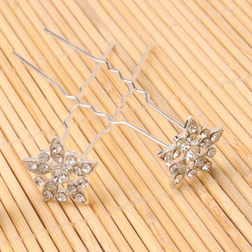 20pcs Shining Rhinestone Flower Hair Pins hairpin new  