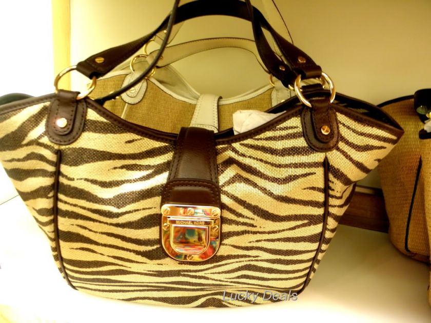 MICHAEL KORS CHARLTON Large TOTE BAG HANDBAG TIGER PRINT cANVAS new 