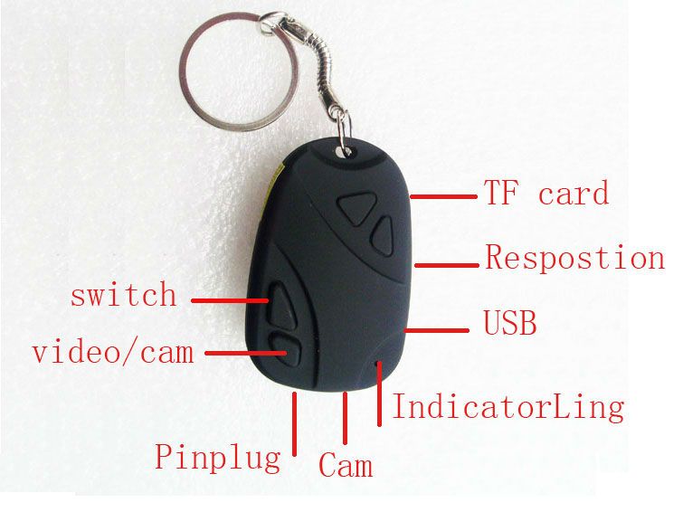 MIini DVR Hidden Camera 720x480 Video 30FPS Spy Car Key Chain  