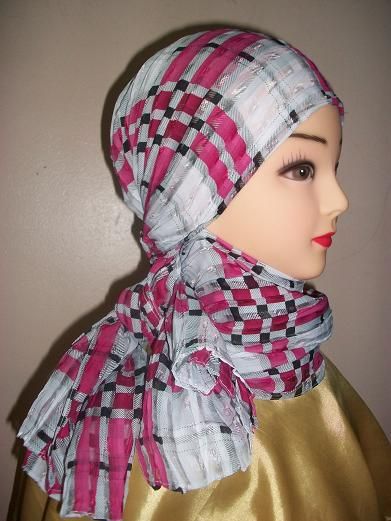 White and Pink Beautiful Hijab, Scarf, Abaya  