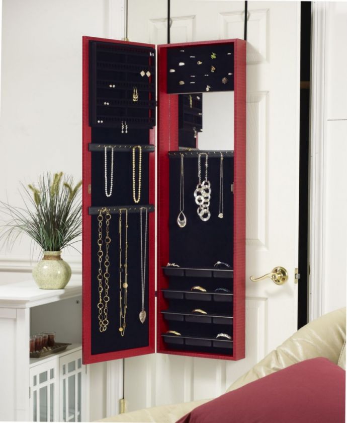 MIRROR JEWELRY ARMOIRE ORGANIZER OVER DOOR OR WALL HANG CHOICE OF 6 