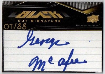 CHICAGO BEARS George Mcafee 2009 UD BLACK CUT Signature AUTO Duke HOF 