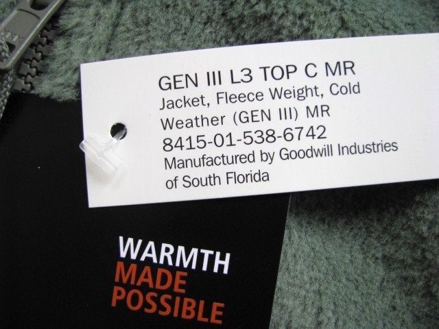 GEN III L3 TOP HIGH LOFT FLEECE JACKET MENS M COLD WEATHER ECWCS USGI 