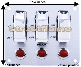 Toggle Switch LED/Nitrous/Activate/Race PANEL CHROME  