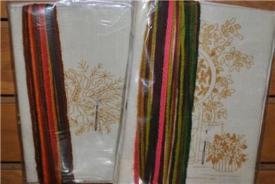 Lot 6 Vintage Jiffy Stitchery Wool Needlepoint Kits  