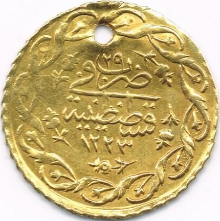 Old Turkey Ottoman Gold Coin 1223 29 Mahmudiye 1 2 R On Popscreen