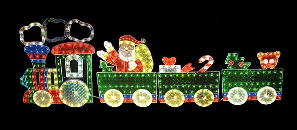 holographic lighted train yard art 4 piece set