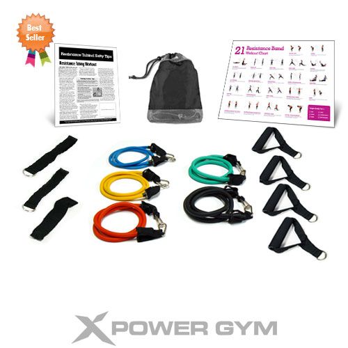 Bar for P90X (Holds 300 lbs total) + 13 pcs Resistance Bands for P90X 