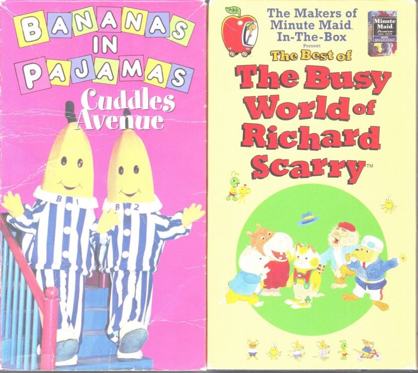 Bananas in Pajamas   Cuddles Avenue & TBOTBWO Richard Scarry   2 VHS 