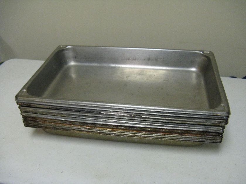 12 Full Size Stainless Steel Insert Steam Table Pans  