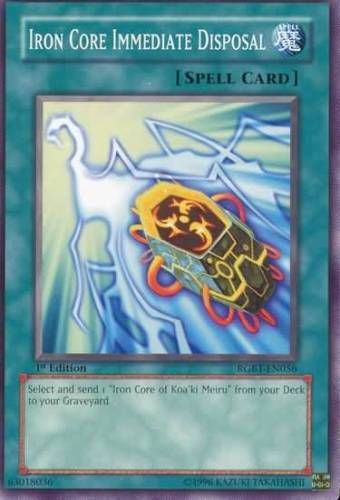 Yu Gi Oh 1st RGBT EN056 Iron Core Immediate Disposal x1  