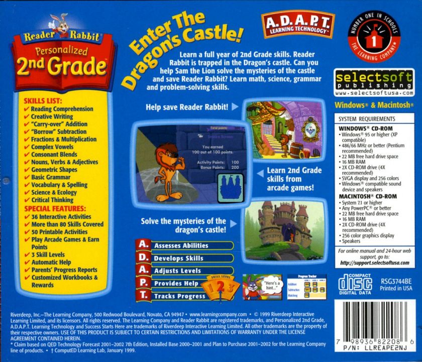 READER RABBIT 2ND GRADE DELUXE * PC / MAC * BRAND NEW  