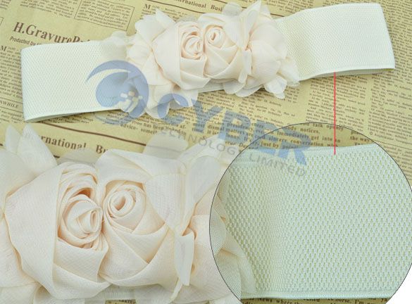 New Fashion Multicolor Double Rose Buckle Style Elastic Belt Waistband 