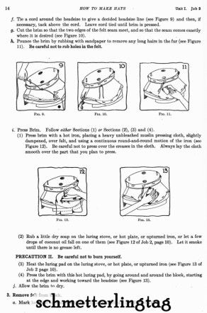 MILLINERY Book How to Flapper Hats Block Felt Hat 1931  