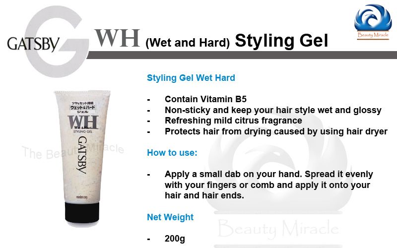 Gatsby WH Wet Hard Styling Gel 200g  