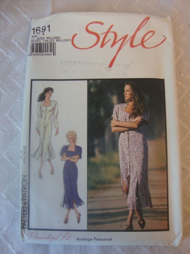 Style Sewing Pattern 1691 Misses Button Front Dress  