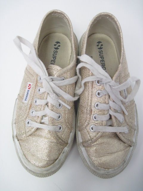 SUPERGA Girls Gold Metallic Sneakers Shoes Size 31  