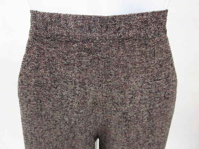 SONIA RYKIEL Black Tweed Wool Trousers Pants Sz 42  