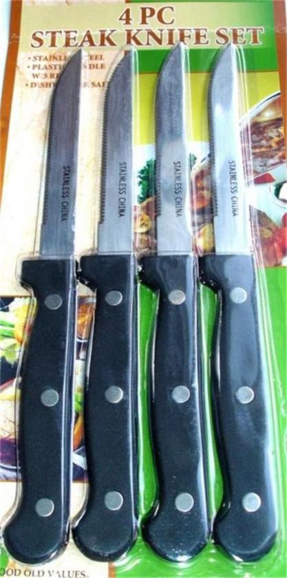 STEAK KNIFE Knives Stainless Wavy Edge Pointed 2 SETS  