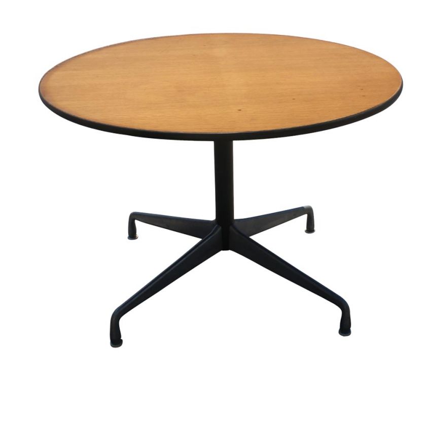 42 Round Herman Miller Eames Dining Table Oak  